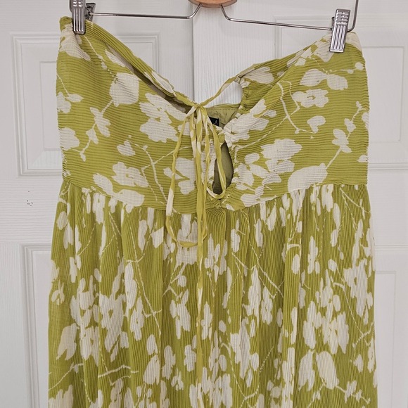 Abercrombie & Fitch Green Floral Halter Maxi Dress Size L - Picture 4 of 14